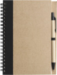 Wire bound notebook with ballpen.