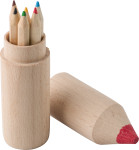 Tube en bois de 6 crayons Francis