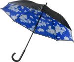 Paraply med tryckt insida, manuell öppning
