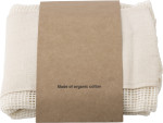 Conjunto de três sacos de malha de algodão reutilizáveis. Adele